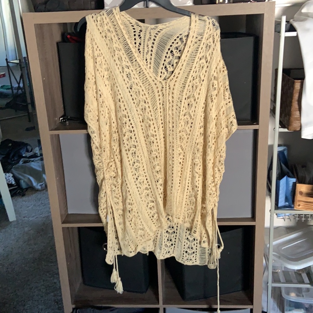 Brown swim suit cover up one size